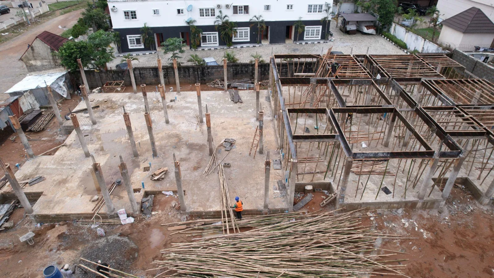 Columns and slab formwork at Kubwa